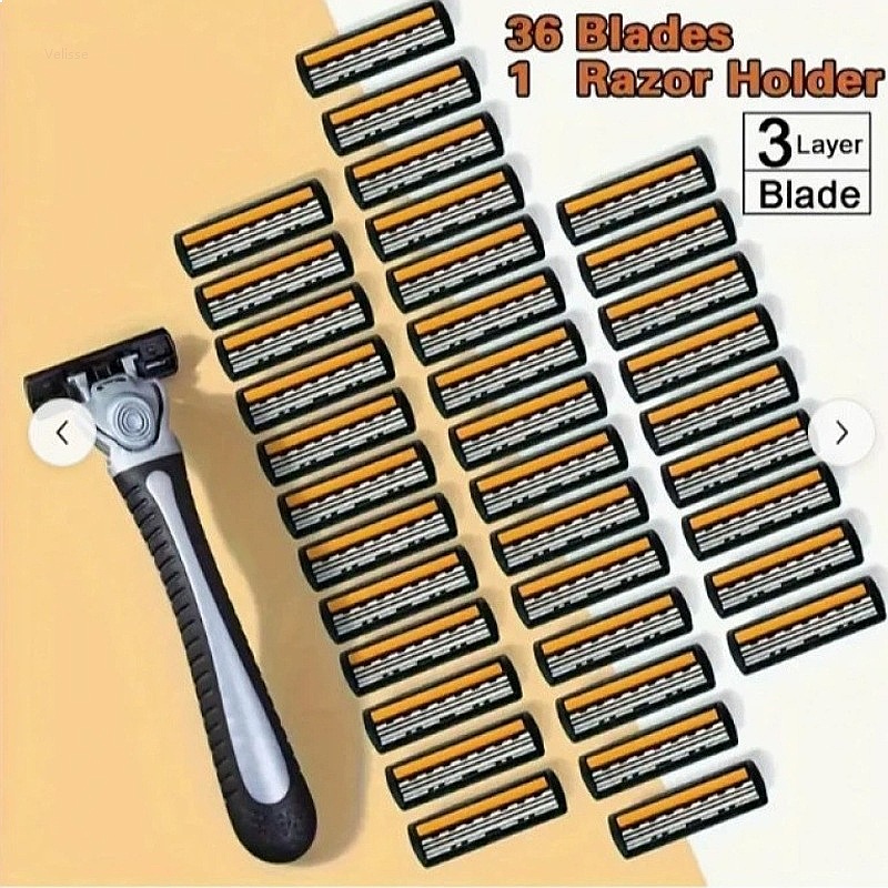 Men'S Grooming Blade - Pisau Cukur Manual 3 Lapis Premium